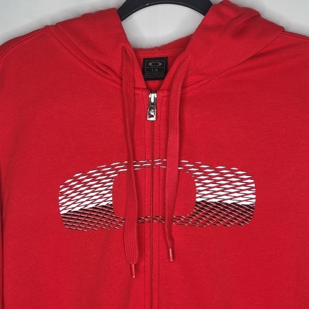 Vintage Y2k Oakley Big O Zip Up Hooded Jacket in Red Size Large - Picture 4 of 5